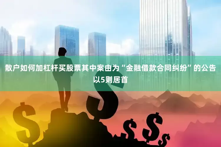散户如何加杠杆买股票其中案由为“金融借款合同纠纷”的公告以5则居首